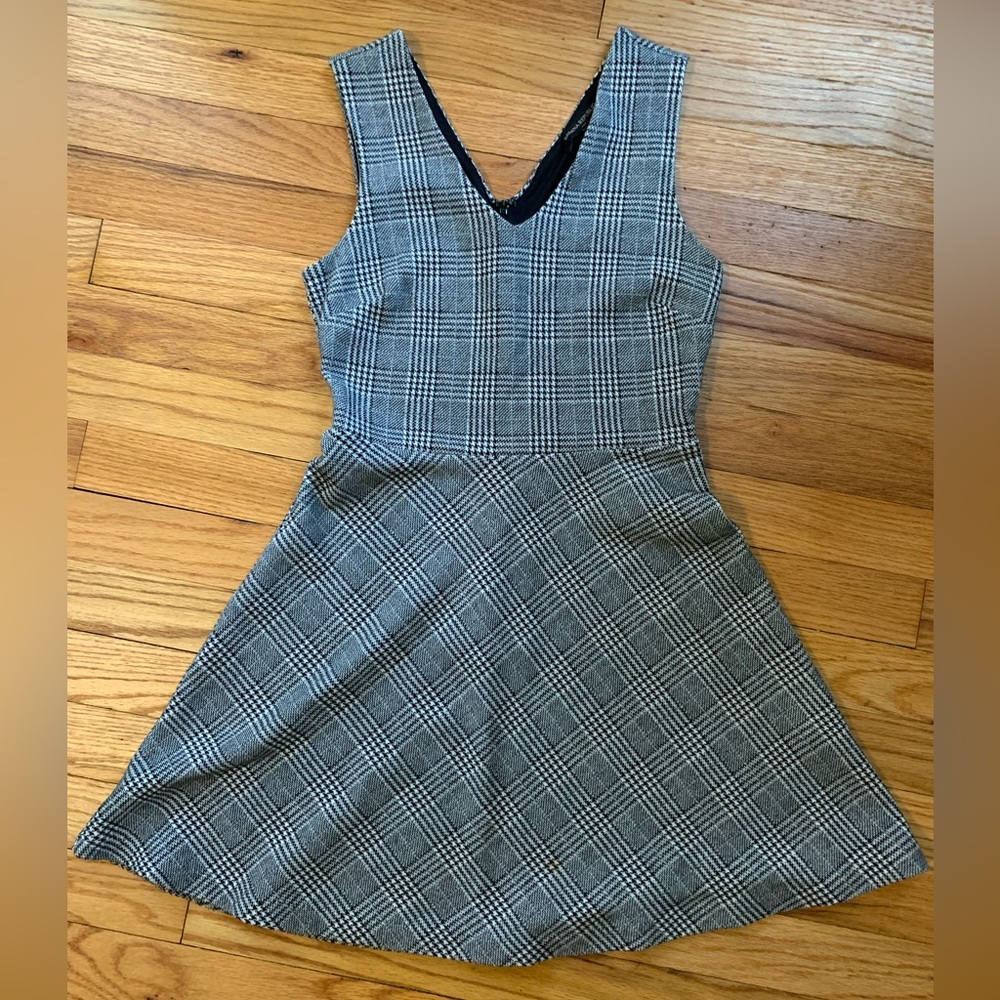 Black and White Herringbone Dress